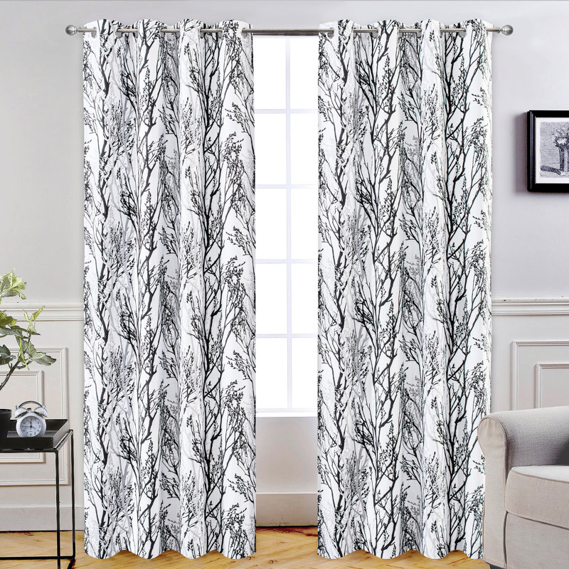 Tree Branch Blackout Curtains For Bedroom Curtains 2 Panels Set  Branch Lined Window Treatment Thermal Grommet Top Curtain For Living Room Winter Warm Curtain