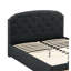 Charcoal Burlap Fabric Twin Bed With Storage And Headboard Design Modern In Color