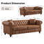 Canapé Chesterfield 85,5 po avec accoudoirs roulés, capitonnage et coussins de salon-132213992