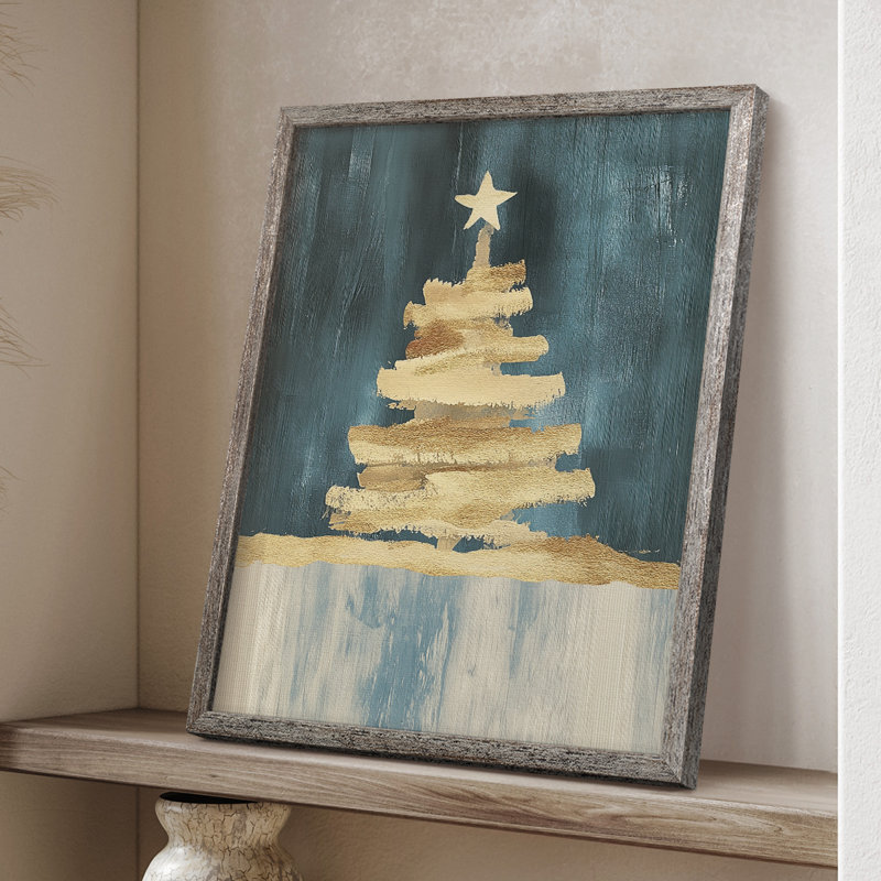 «Christmas Holiday Art CXCIX», reproduction d'art encadrée - bois massif, H 11 po x l 9 po