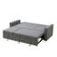 Canapé-lit 1 pièce en tissu gris moelleux