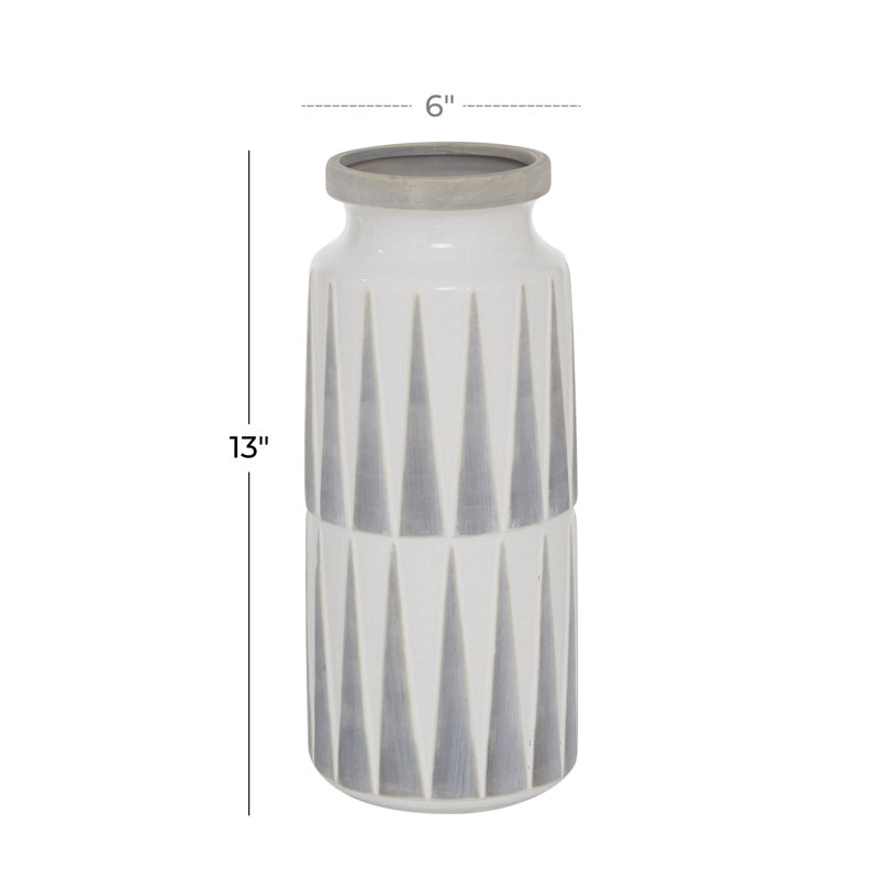 Elegant Dove Gray Ceramic Bouquet Vase 13''