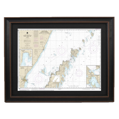 Lake Michigan, Upper Green Bay - Jackson Harbor And Detroit Harbor; Detroit Harbor; Jackson Harbor; Baileys Harbor | Nautical Chart | Framed Print
