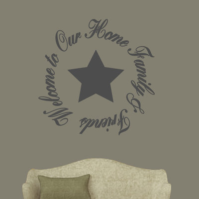 Adhésif décoratif «Welcome to Our Home Family and Friends»
