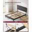 Upholstered Bed Frame with Adjustable Headboard-1095634943