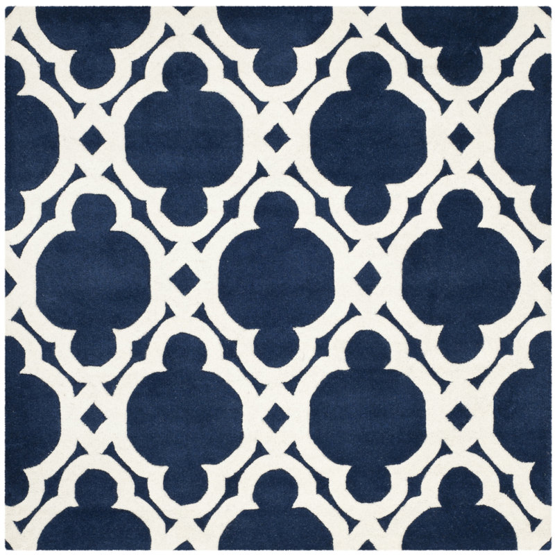Chatham Hand Tufted Wool Geometric Rug, Square 5'