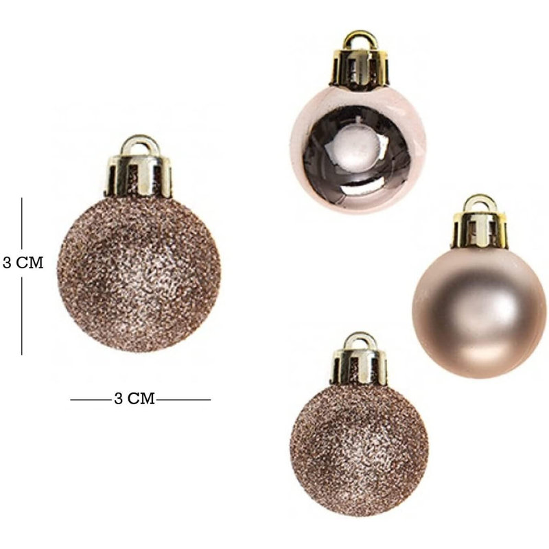 Polyvinyl Chloride (PVC) Bauble, Rose Gold, 3cm H x 3cm W x 3cm D