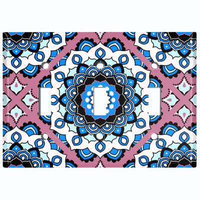 Patterned 3 - Gang Toggle Light Switch Standard Wall Plate