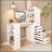 Computer Desk, Modern Office Desk With 3 Drawers, 4 Open Storage Shelves And 4-in-1 Power Outlets, Study Writing Desk, Home Office Desk With Hutch For Study