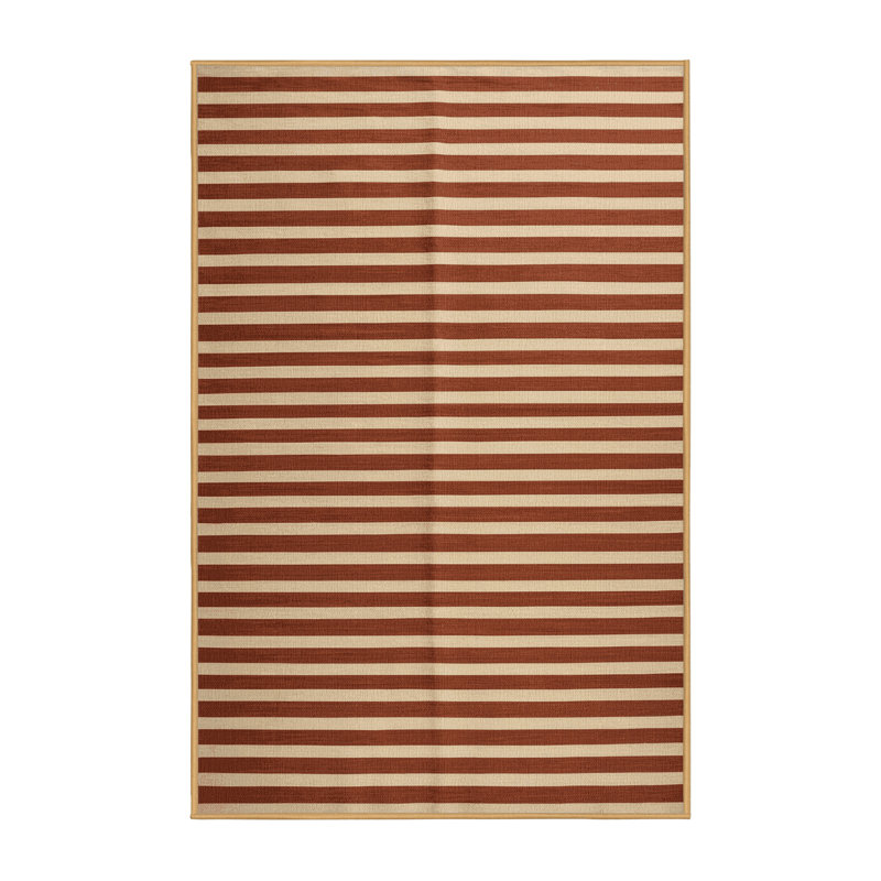 Tapis brun à rayures horizontales lavable à la machine, Rectangulaire 2 pi x 3 pi