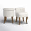 Chaise d'appoint moderne en velours capitonné avec pieds en bois massif-1179379118