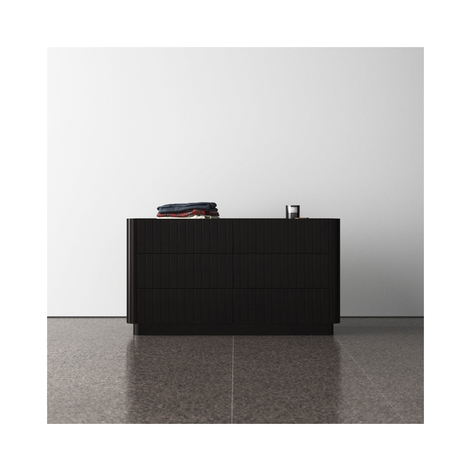 Daley 6 - Drawer Double Dresser, Black