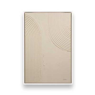 Echoed Curves in Beige I Canvas Print