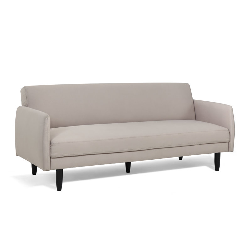 79.1'' Faux Leather Sofa, White Faux Leather