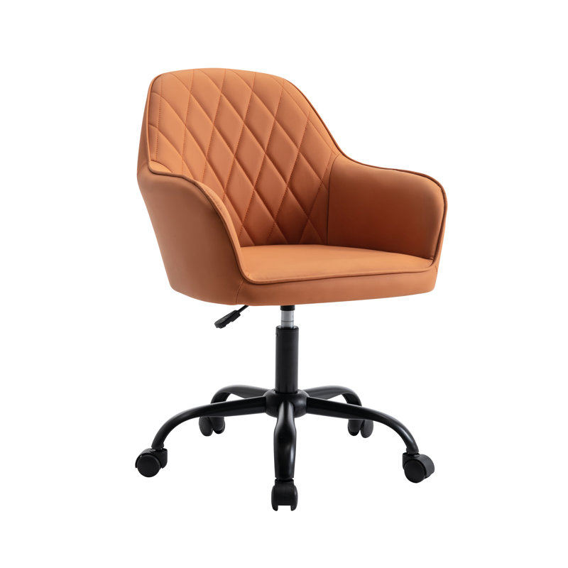 Chaise de bureau Azen, Brun / Orange
