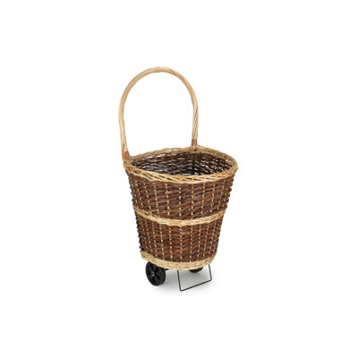 Wicker Wheeled Shopping Basket 