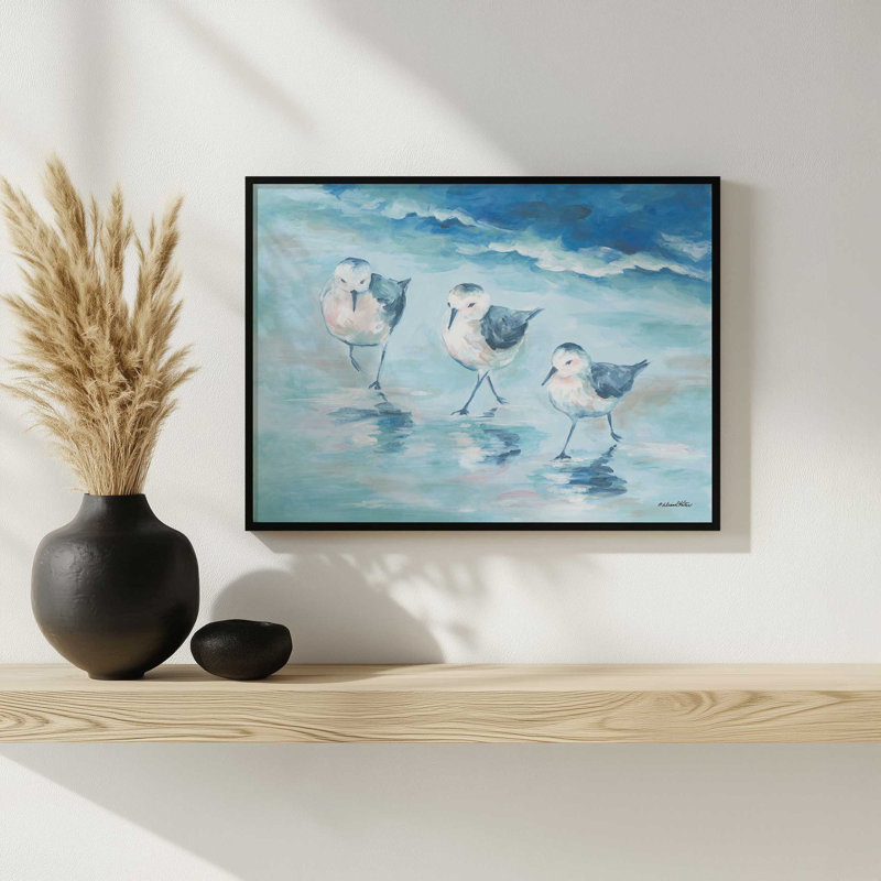 «Shorebirds II» par Diane Kater, reproduction d'art, L 24 po x H 18 po, Tanné, Impression encadrée