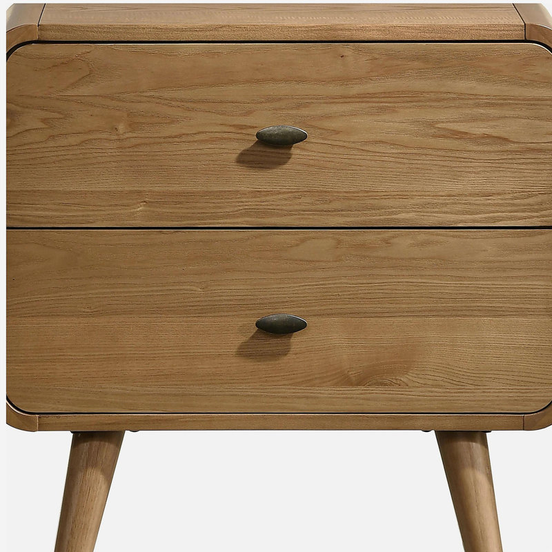 Winston Light Ash 2-drawer Nightstand Bedside Table