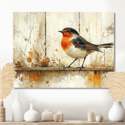 «Robin Bird» par The Farm I - reproduction d'art moderne sur métal, art mural oiseau en métal