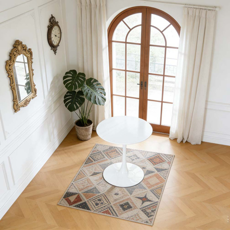 31.5"white COLOR TOP Tulip Table Mid-century Dining Table, 28.74"H x 31.5"L x 31.5"W, White