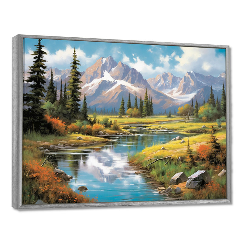Colorado Mountain Senerity I - Colorado, art encadré, H 34 po x l 44 po x P 1,5 po, Encadrement argenté
