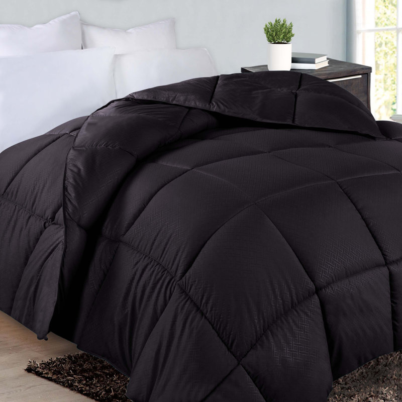 Édredon en duvet synthétique réversible toutes saisons Superior , Noir, Simple/Simple XL