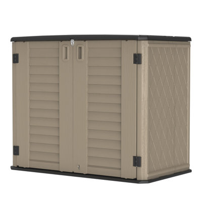 PawsomePad 260 gal. Deck Box Brown Patios Storage Box Outdoor Storage Shed Waterproof for Garden