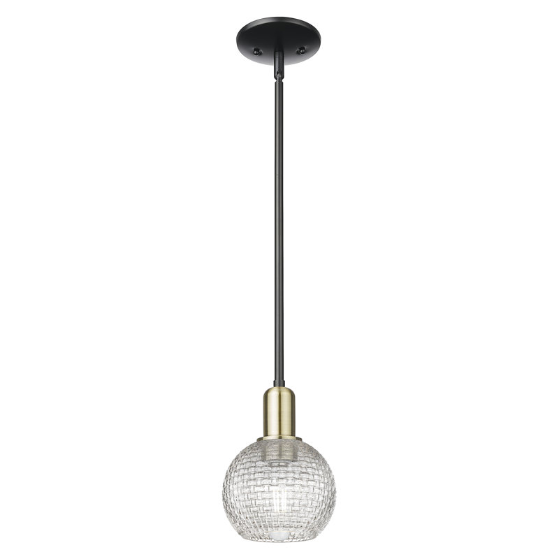Arcadia - Shackleford - Mini-luminaire suspendu 1 lumière, H 5,13 po x l 5,88 po x P 5,88 po, Laiton antique noir