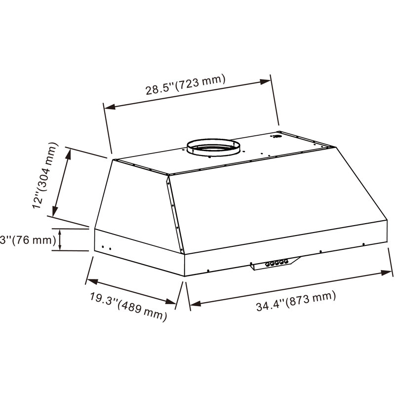  36" 600 CFM Insert Range Hood in Stainless Steel