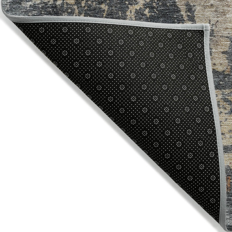 Tapis extérieur lavable abstrait kaki et cuivre 8 pi x 10 pi