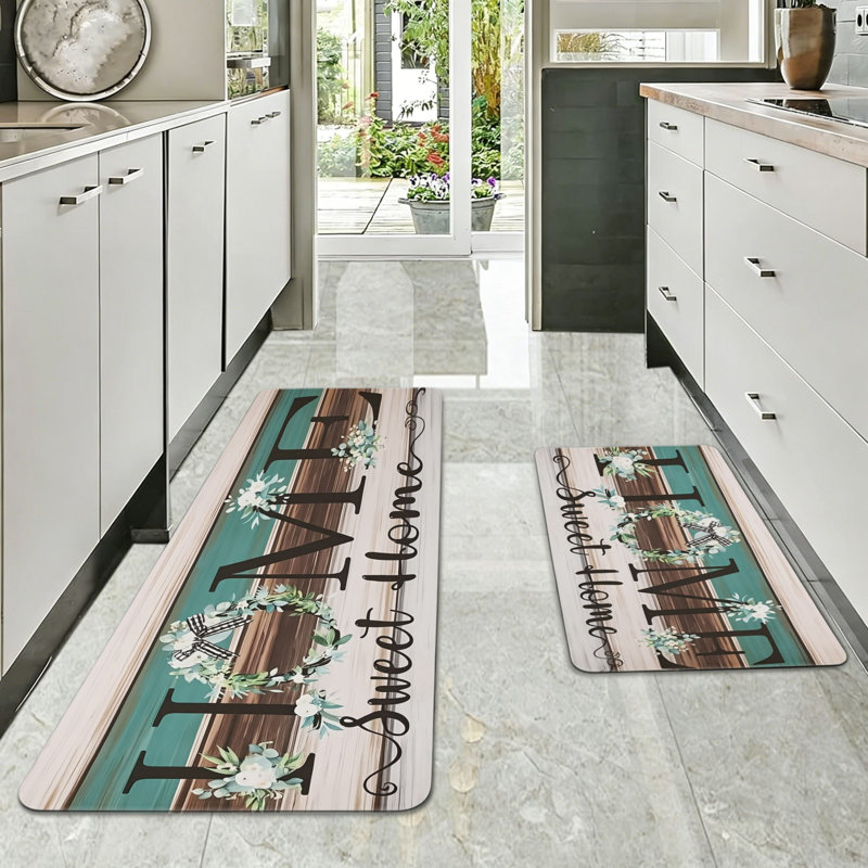 Ensemble de 2 tapis de cuisine Farmhouse Home Sweet Home