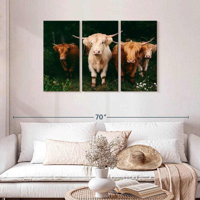 Light Haired Highland Cows, 28" H x 45" W