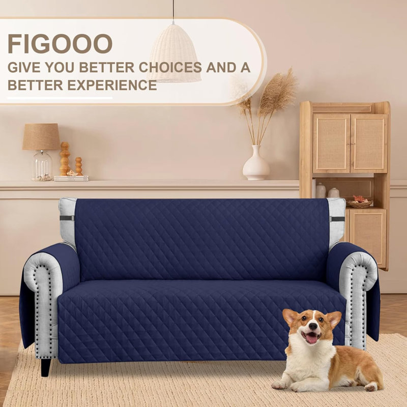 Sofa Covers Water Resistant Sofa Slipcovers 2 Seater Waterproof Reversible Anti-Slip Anti-Scratch Sofa Cover With Non Slip Elastic Straps For Dogs Cats Pets