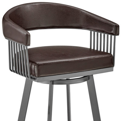 Mod Faux Leather Swivel Bar Stool