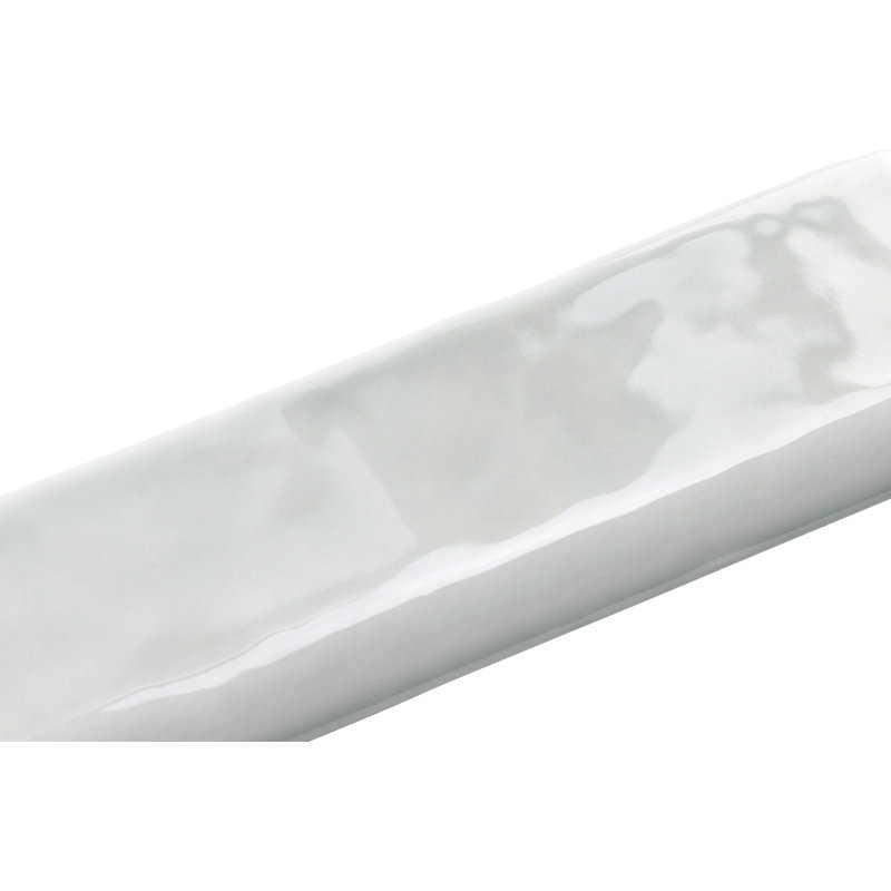 Taupe Polished Ceramic Bullnose Wall Tile Trim, 2x10