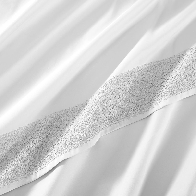 Ensemble de draps en microfibre 4 pièces Modern, Ensemble de draps pour grand lit + un drap-housse , Blanc