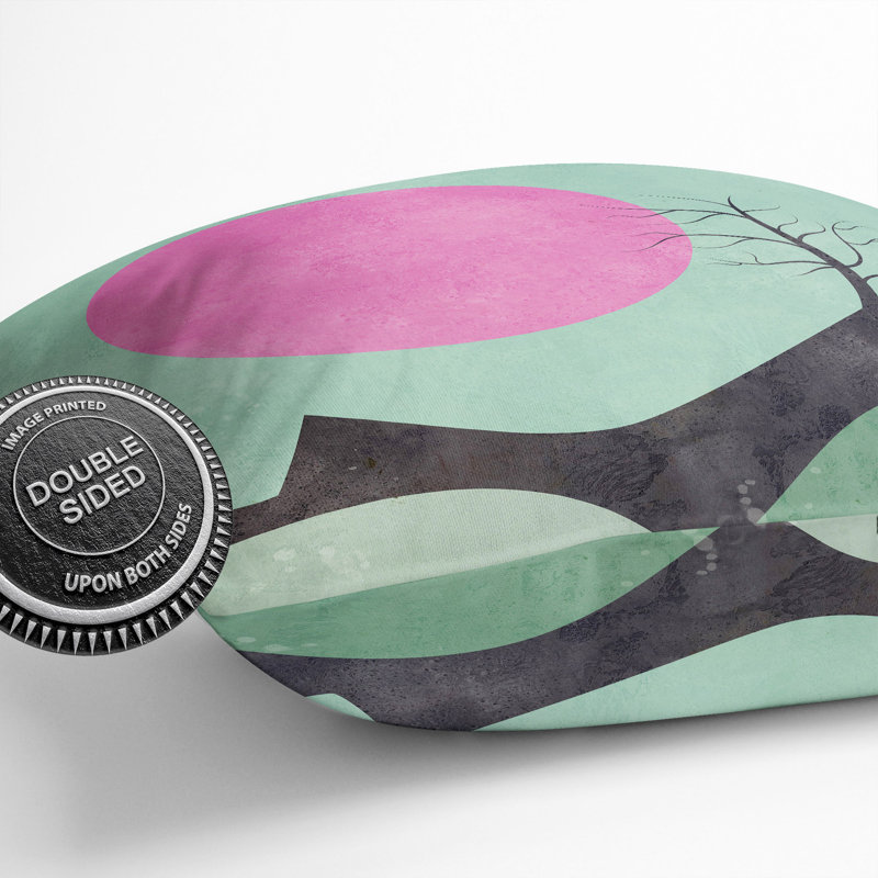 Modern Landscape Square Throw Cushion, 40cm H x 40cm W x 15cm D