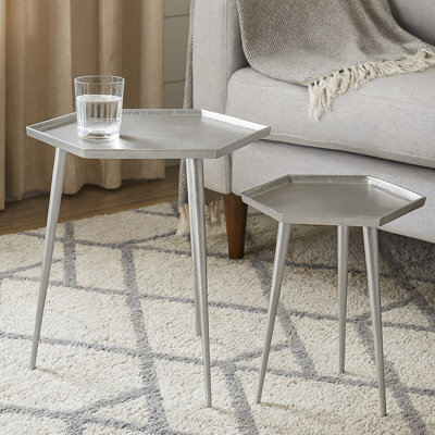 Set Of 2 Hexagonal Side Tables
