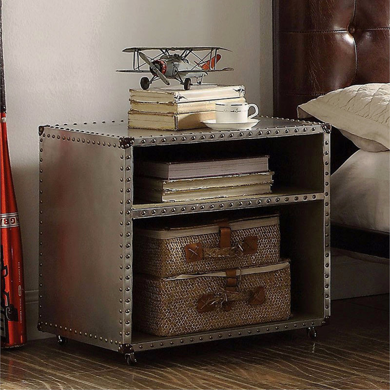 Table de chevet en aluminium avec USB et station d'alimentation