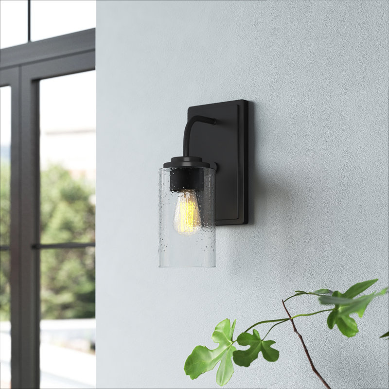 Klarice Steel Armed Sconce, Matte Black