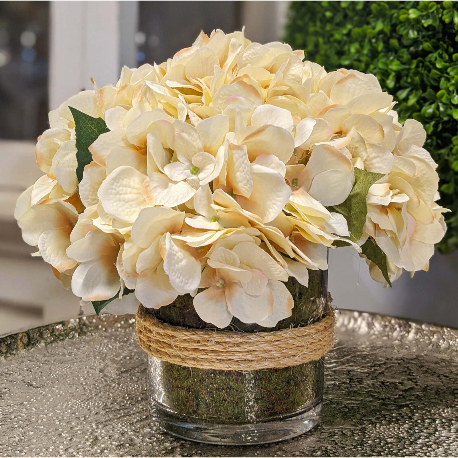 Sarina Hydrangea Floral Arrangement, Beige