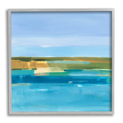 «Abstract Blue Water On Wood» par Ethan Harper, peinture