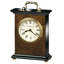 Berkley Mid-Century Modern Roman Numeral Metal Quartz Movement / Crystal Tabletop Clock in Walnut Piano