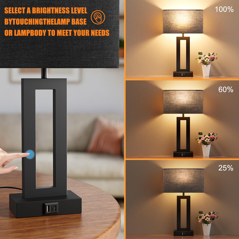 Lampe de table Cavid, Noir