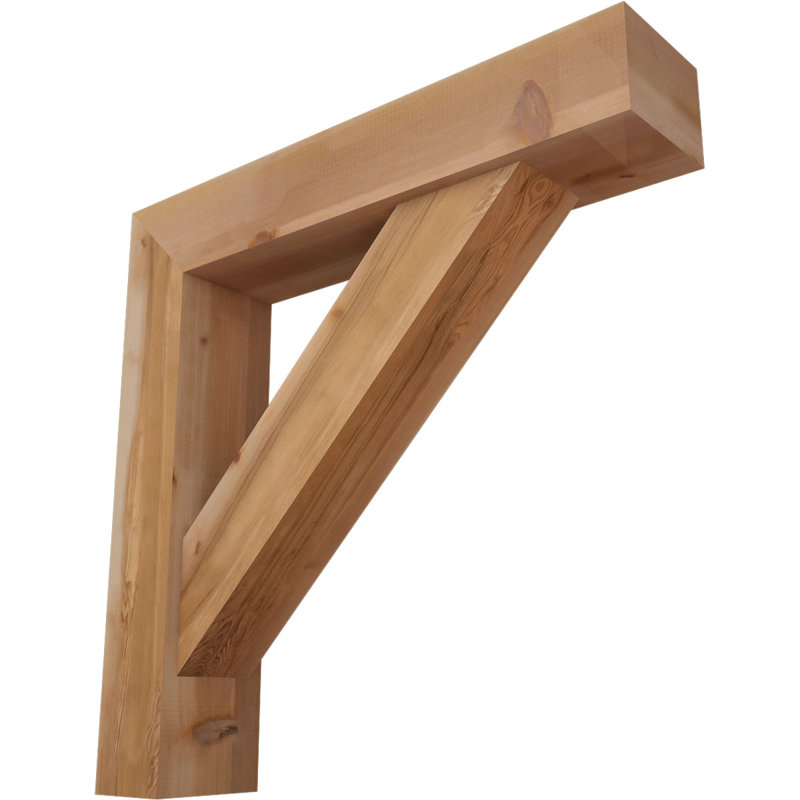 Traditional Block Bracket w/ Offset Brace, 36 x 36, 7 1/2"W Western Red Cedar (Smooth)