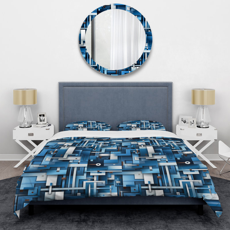 Ensemble de housse de couette en microfibre Urban Cobalt, Housse de couette simple + 1 taie décorative stan