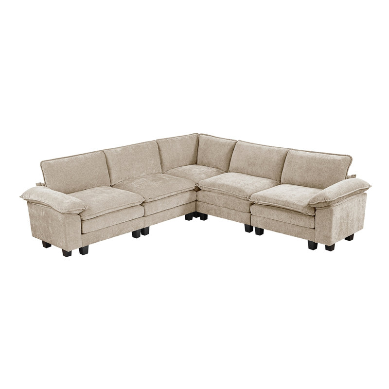 Ensemble de canapé modulaire 5 pièces Modern Contemporary, Étain