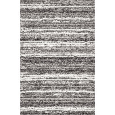 Panitz Hand Tufted Multi Striped Shaggy Grey/Brown Area Rug