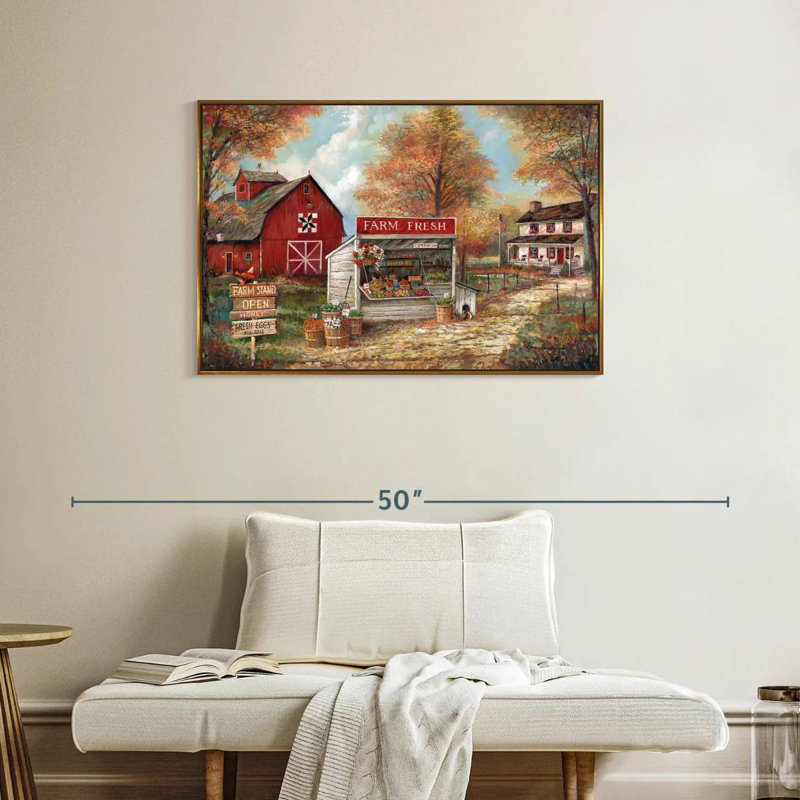 Autumn Farm Fresh, 37 po x 25 po, Cadre flottant doré