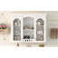 Armoire à pharmacie murale, armoire de salle de bain murale avec 2 portes en verre, armoire de rangement encastrée au-dessus de la toilette avec rangement, blanc